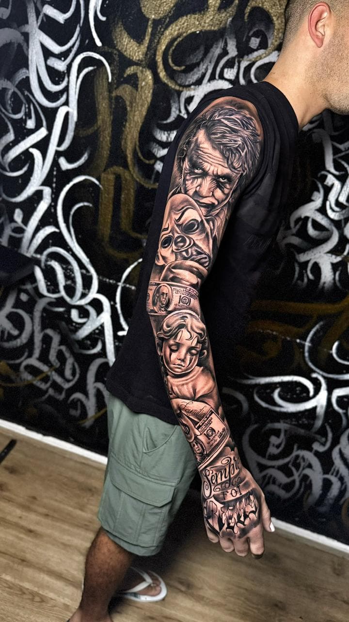 Retrato en tinta negra